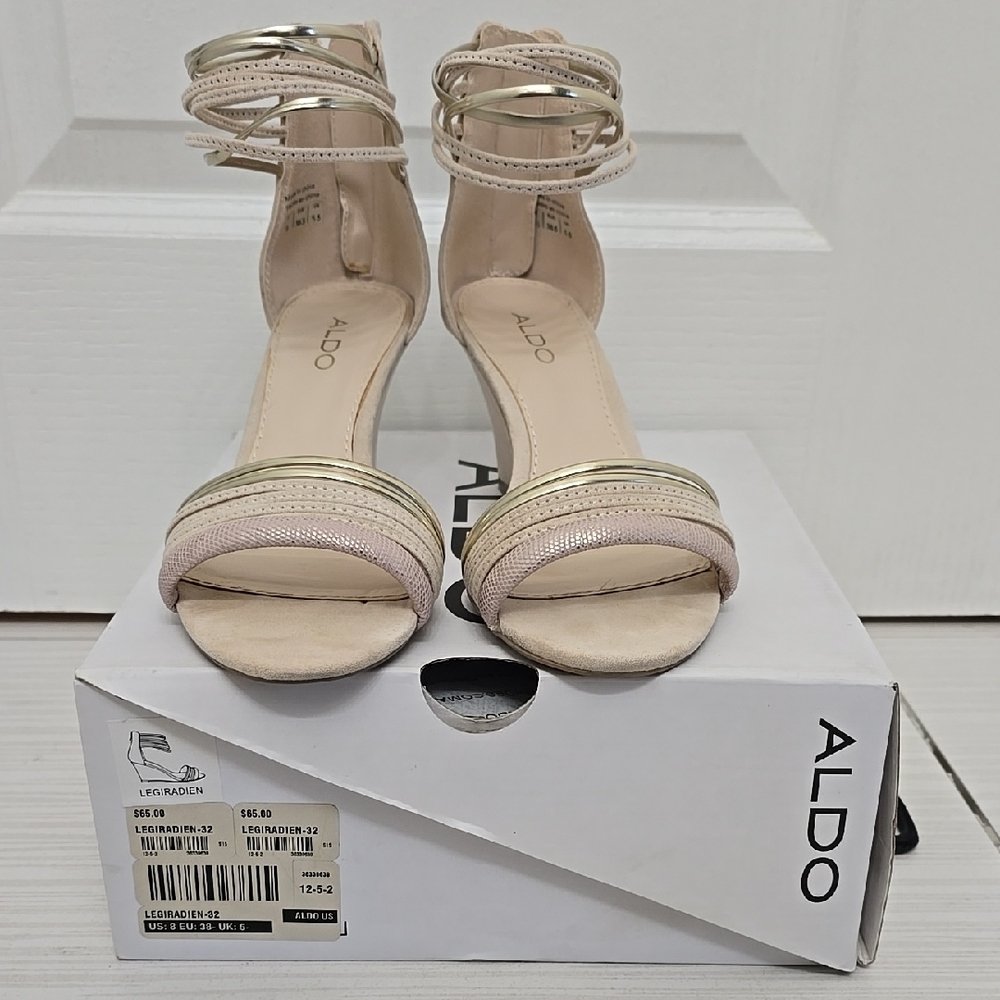 ALDO Women's Beige and Gold Sandals